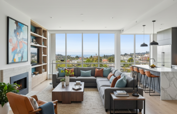 Imagem profissional de blog sobre: "O que define um apartamento de alto padrão: diferenciais que valorizam o imóvel". Di